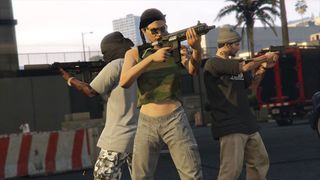 Drie karakters in GTA 5 Online