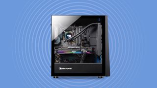 iBuypower gaming desktop on blue background