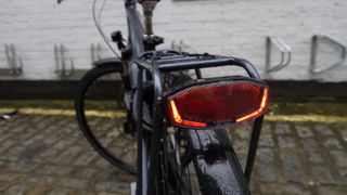 Both the bike's lights can be turned on and off from the central console