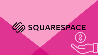 Squarespace logo on a pink background