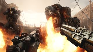 Firing dual guns in Wolfenstein II: The New Colossus