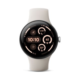 Google Pixel Watch 3 45mm Official Render - Active Band - Porcelain - front