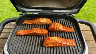 Cooked salmon on the ninja woodfire