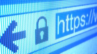 A close up of a secure website on an internet browser