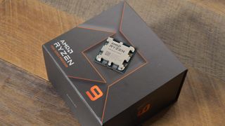 An AMD Ryzen 9 7950X on a table