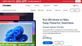 Parallels Desktop website screenshot