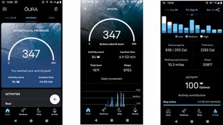 Activity tracking in Oura app
