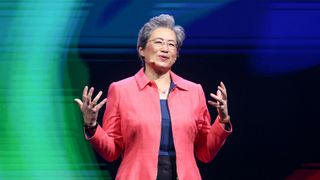 AMD chief executive Lisa Su pictured during the opening keynote speech at Computex 2024.