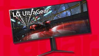 Beste ultrawide skjerm mot en rød TechRadar bakgrunn