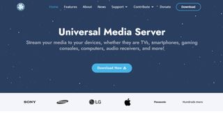 Universal Media Server website screenshot.