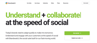 Brandwatch social media management landing page