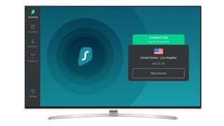 Surfshark interface on TV