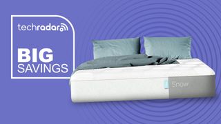 A Casper Snow mattress with a badge saying "BIG SAVINGS"