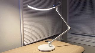 A BenQ desk lamp lighting up an entire home office