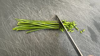 chopping chives