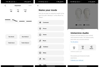 Bose QuietComfort Ultra Earbuds screenshots that help personalize sound.