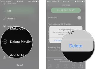 Tap Delete Playlist, tap Delete