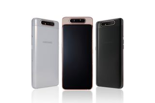 The Samsung A80 simply raises and rotates the high-power camera to the front.