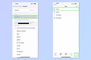 The steps required to set a ringtone on iPhone