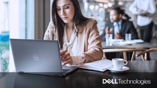 Woman working on laptop