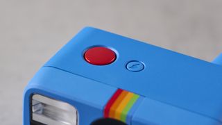 A blue Polaroid Go Gen 2 instant camera