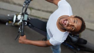 Man on electric bike