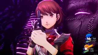 Yukari Takeba holding an Evoker in Persona 3 Reload.