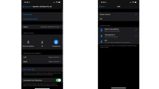 a screenshot of the AirPods Pro settings on an iphone