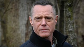 A close up of Jason Beghe as Sergeant Hank Voight looking concerned in an episode of Chicago PD.