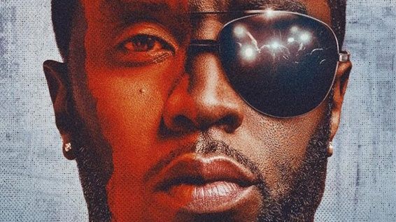 A close up of Diddy&#039;s face in a promotional poster for Diddy: The Making of a Bad Boy