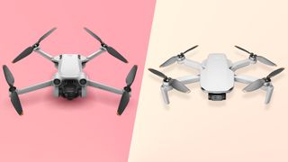 The DJI Mini 3 Pro next to the DJI Mini 2