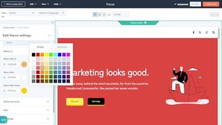 Screenshot of Hubspot website builder in use