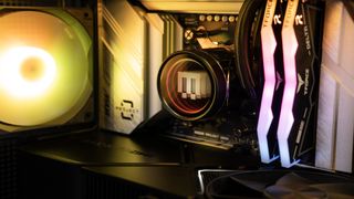 yellow lit gaming pc