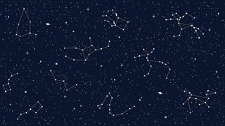 Space sky celestial seamless pattern of stars map.