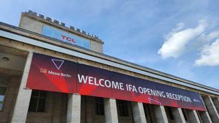 Utsiden av IFA 2022-messen i Berlin, Tyskland