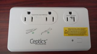 Ceptics 220V to 110V Travel Voltage Converter on desk