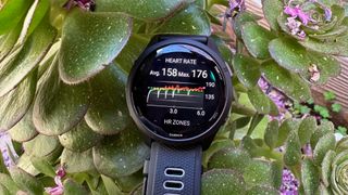 Post-run heart rate chart on the Garmin Forerunner 265