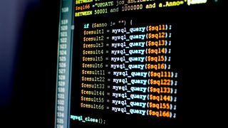 Rows of SQL code on a computer screen