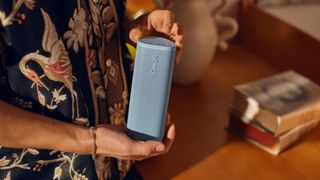 Sonos Roam 2 speaker being held in hand