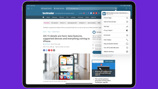 New Safari running on iPadOS 15 Beta
