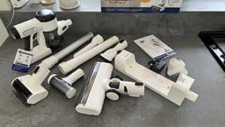 vacuum components on a worktop