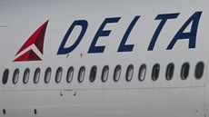 Delta Air Lines plane with logo.