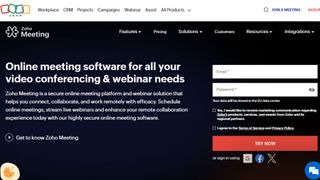 Website screenshot for Zoho Meeting