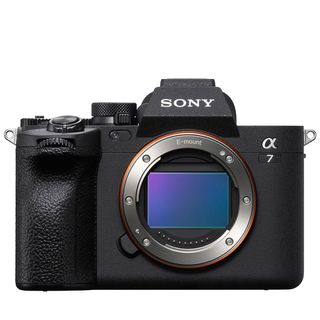 Sony A7 IV camera on a white background