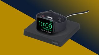 Belkin Apple Watch charger on TR background