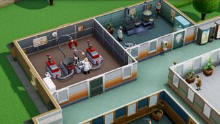 A doctor working on a patient during one of the best games like The Sims 4, Two Point Hospital.