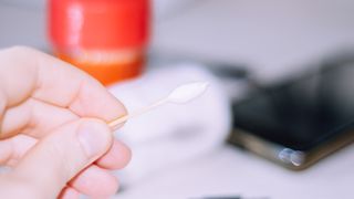 Cotton wool wrapped around a toothpick