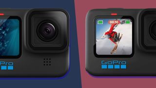 The GoPro Hero 11 Black next to the Hero 10 Black