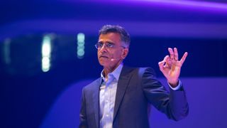 Snowflake CEO Sridhar Ramaswamy speaking at the Dmexco digital marketing conference in Cologne, Germany, during his time at Google. 