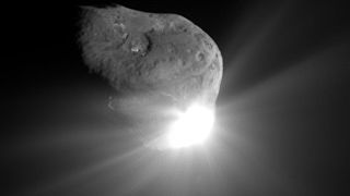 Comet Tempel 1 67 seconds after NASA's Deep Impact's impactor spacecraft crashed into the comet.